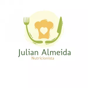 Logotipo Nutricionista com Ícones de Comida para Editar
