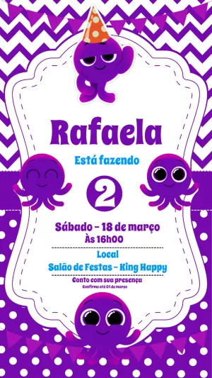 Invitación de cumpleaños Bolofofos – Estático – Gisele