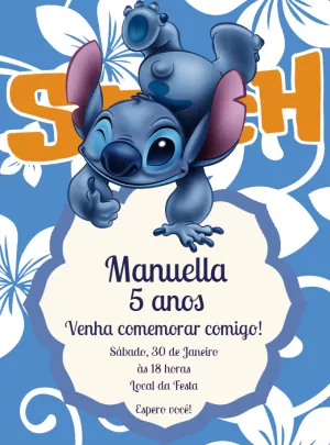 Invitación de cumpleaños Stitch – Estático – Decore Arte