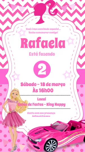 Invitación de cumpleaños Barbie – Estático – Gisele