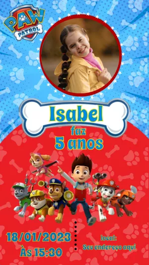 Invito di compleanno Paw Patrol – Statico – Laiane