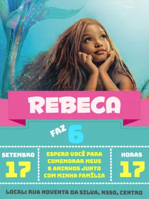 Invitación de cumpleaños La Sirenita – Estático – Victor designer