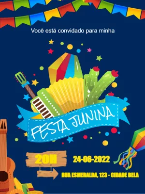 Invitación de Festa Junina – Estático – Wolf Designer