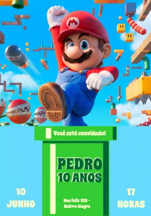 Invito di compleanno Super Mario – Statico – Alice Capistrano Roussenq