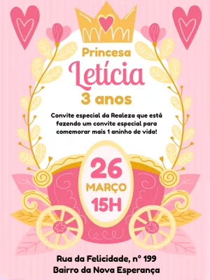 Invitación de cumpleaños Princesas – Estático – Pedro Henrique