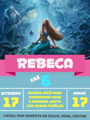 Invitación de cumpleaños La Sirenita – Estático – Victor designer