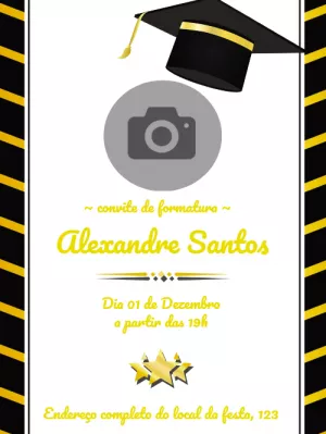 Convite de Formatura com Foto para Editar Online