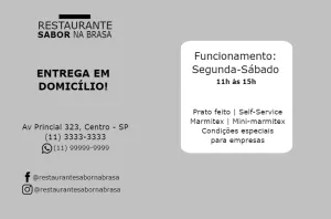Cartão de Visita para Restaurante Moderno e Editável Online