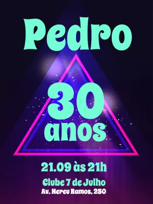 Convite de Aniversário Neon Balada para Editar Online