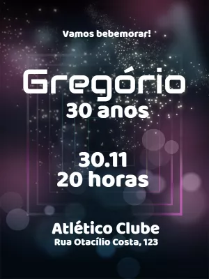 Convite de Aniversário Balada Moderno para Editar Online