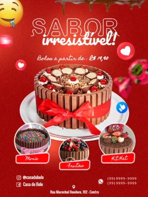 Flyer de Confeitaria com Bolos Deliciosos para Editar Online