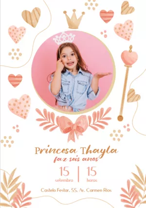 Invitación de cumpleaños Princesas – Estático – Tay