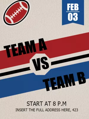 Editable Football Game Invitation to Customize Online
