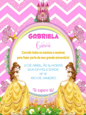 Invitación de cumpleaños Princesas – Estático – Pedro Henrique