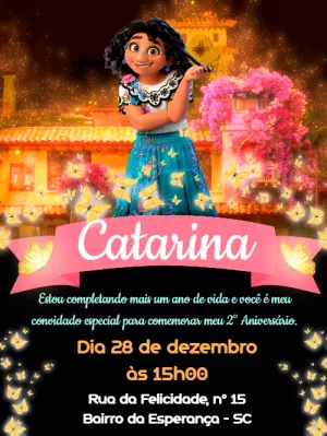 Convite Aniversário Encanto com Mirabel Editável Online