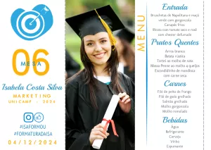 Menu de Formatura Marketing com Foto para Editar Online