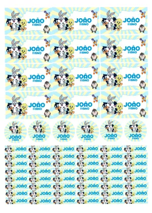 Etiqueta Escolar Looney Tunes Baby para Editar e Imprimir