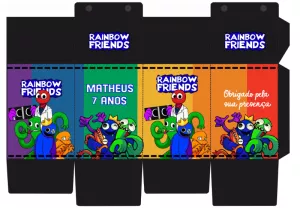 Caixa Milk Rainbow Friends Editável para Festa de Aniversário