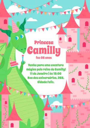 Invitación de cumpleaños Princesas – Estático – Tay