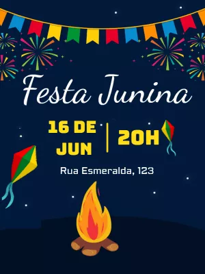 Invitación de Festa Junina – Estático – Wolf Designer