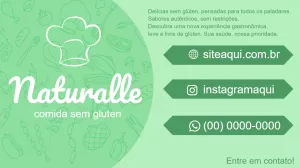 Cartão de Visita Comida sem Glúten com Design Natural para Editar