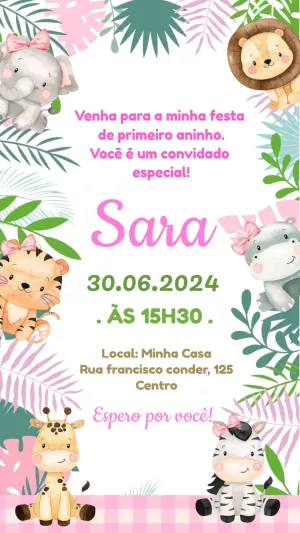 Safari Birthday Invitation – Static – Criativa Sant