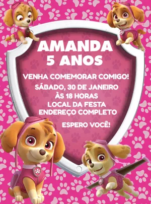 Invito di compleanno Paw Patrol – Statico – Decore Arte