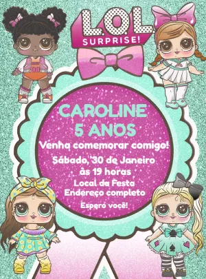 Convite de Aniversário LOL Surprise para Editar Online