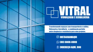 Cartão de Visita Vidraçaria e Serralheria para Editar Online