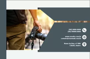 Cartão de Visita Fotógrafo Profissional para Editar Online