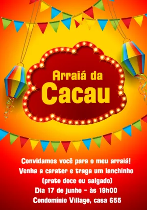Invitación de Festa Junina – Estático – Tay