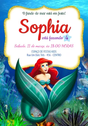Invito di compleanno La Sirenetta – Statico – Jotta