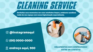 Cartão de Visita Higienização de Estofados Editável Online