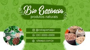 Cartão de Visita Produtos Naturais Verde para Editar Online