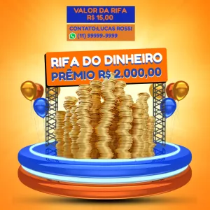 Modelo de Rifa de Dinheiro Editável para Divulgar Online