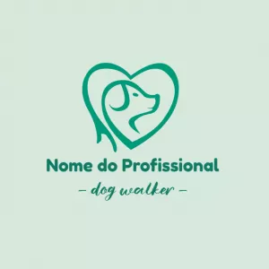 Logo Editável para Pet Sitter e Dog Walker com Coração
