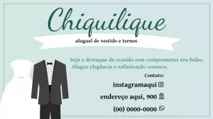 Cartão de Visita Aluguel de Roupas Elegante para Editar Online