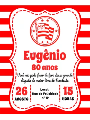 Convite Aniversário Náutico Time de Futebol para Editar Online