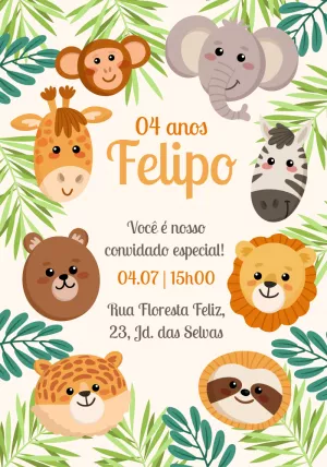 Safari Birthday Invitation – Static – Tay