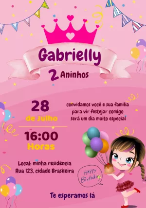 Invitación de cumpleaños Princesas – Estático – Samia designer