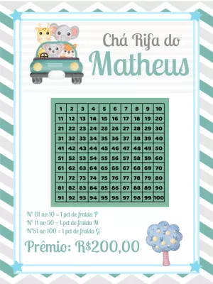 Chá Rifa Safari com Animais no Carro para Editar Online