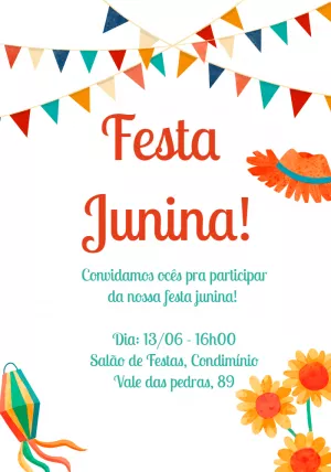 Invitación de Festa Junina – Estático – Tay