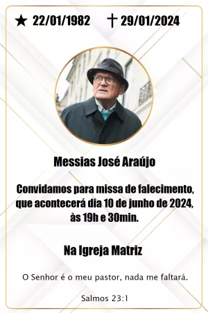 Convite Missa de Falecimento com Foto para Editar Online