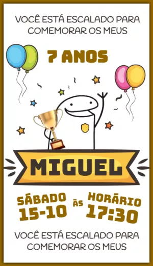 Convite de Aniversário Flork Meme Engraçado para Editar Online