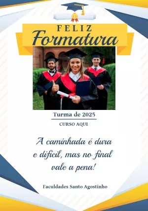 Cartão de Formatura com Foto para Editar Online