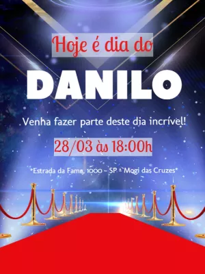 Convite Aniversário Tapete Vermelho para Editar Online