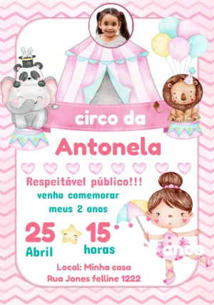 Invitation d'anniversaire Cirque – Statique – Baby Convites
