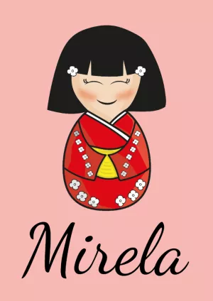 Quadro Kokeshi Personalizável com Nome para Editar Online