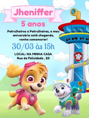 Paw Patrol Birthday Invitation – Static – Pedro Henrique