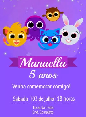Invitación de cumpleaños Bolofofos – Estático – Renata Designer